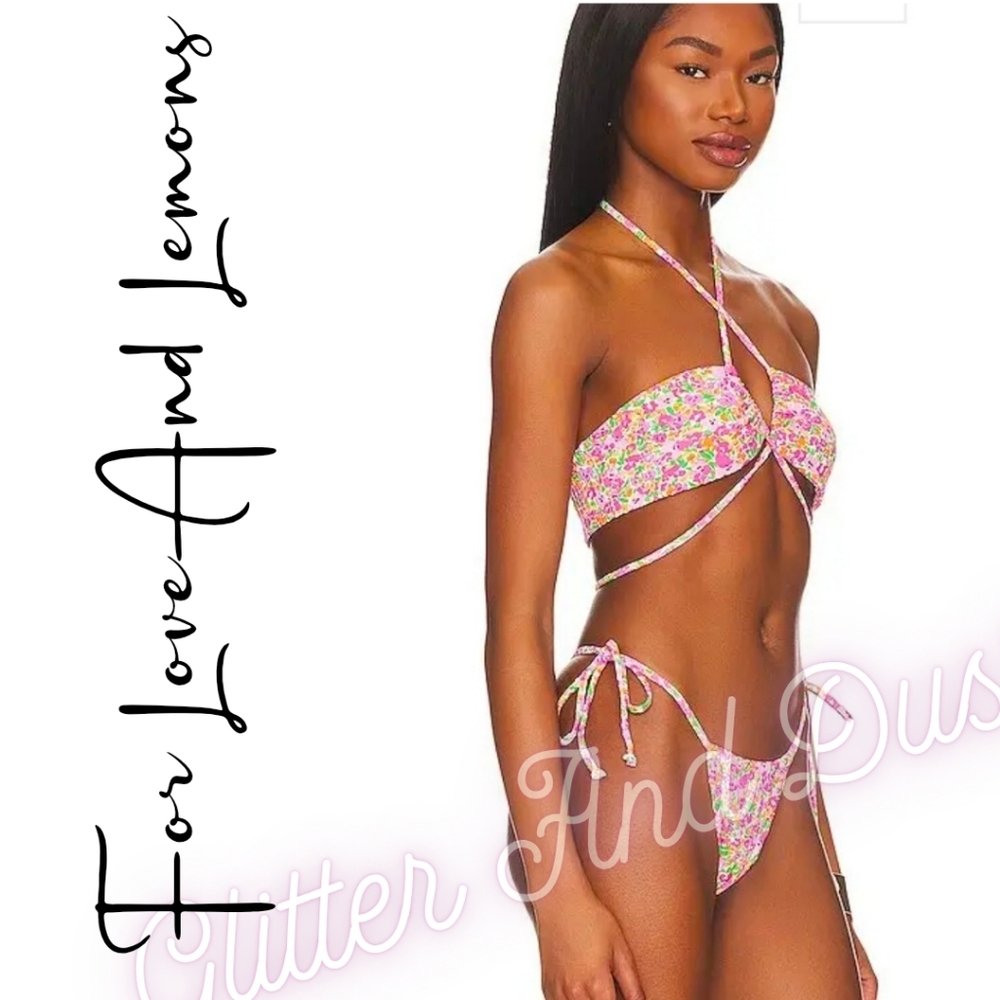 For Love And Lemons Sidra Floral Bikini Top